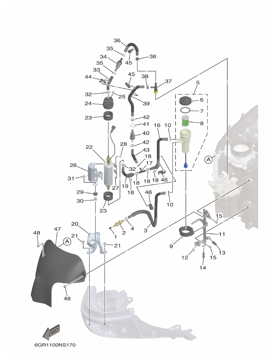 Yamaha XF425NSA2, XF425NSA7 FUEL 1 parts diagram
